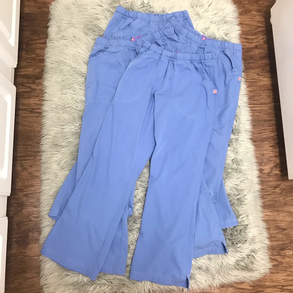 4 Pairs Petite XS Urbane Seil Blue Scrubs Pants